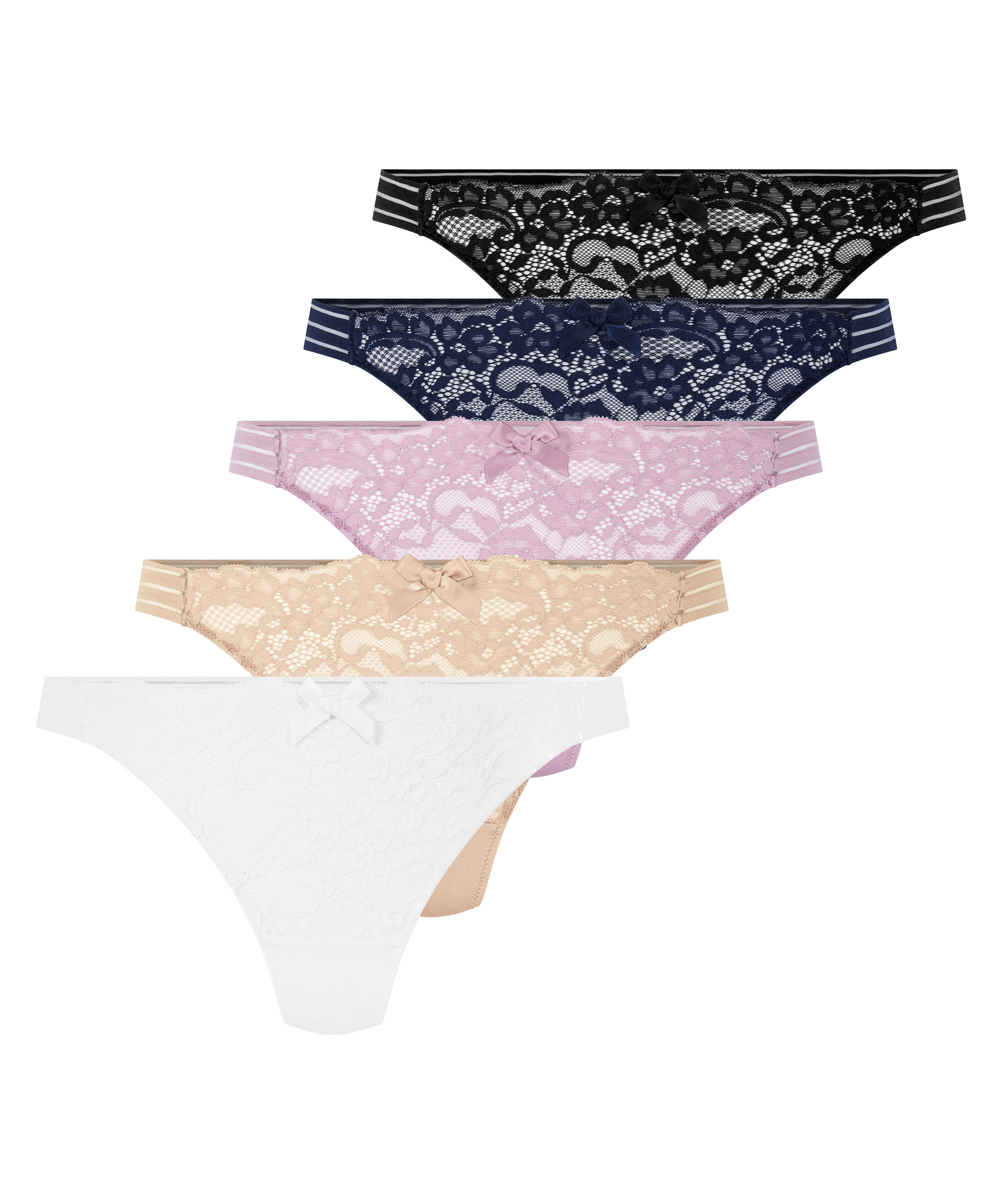 Lot de 5 strings Sully, Bleu, main