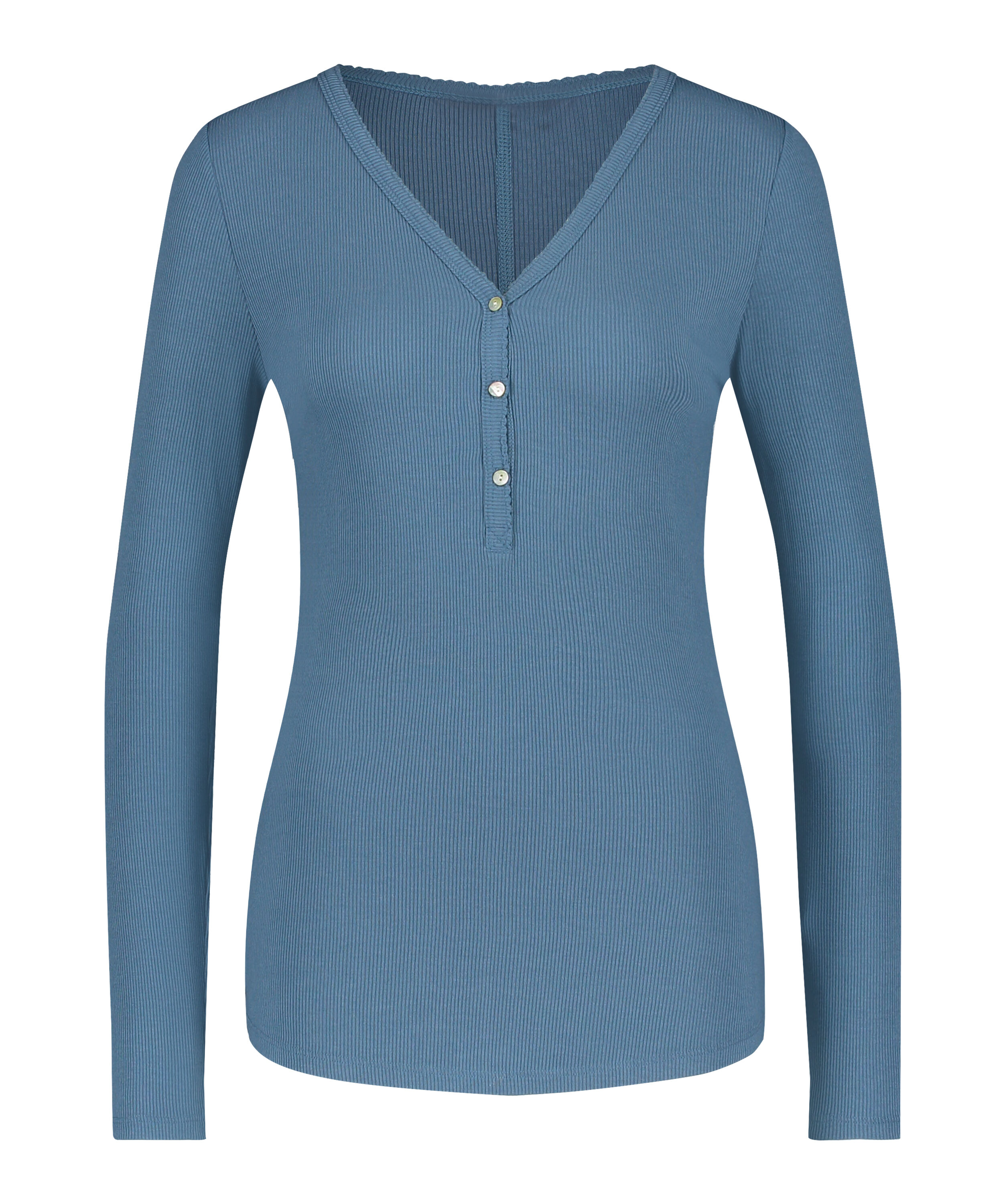 Top de pyjama Rib Grandad, Bleu