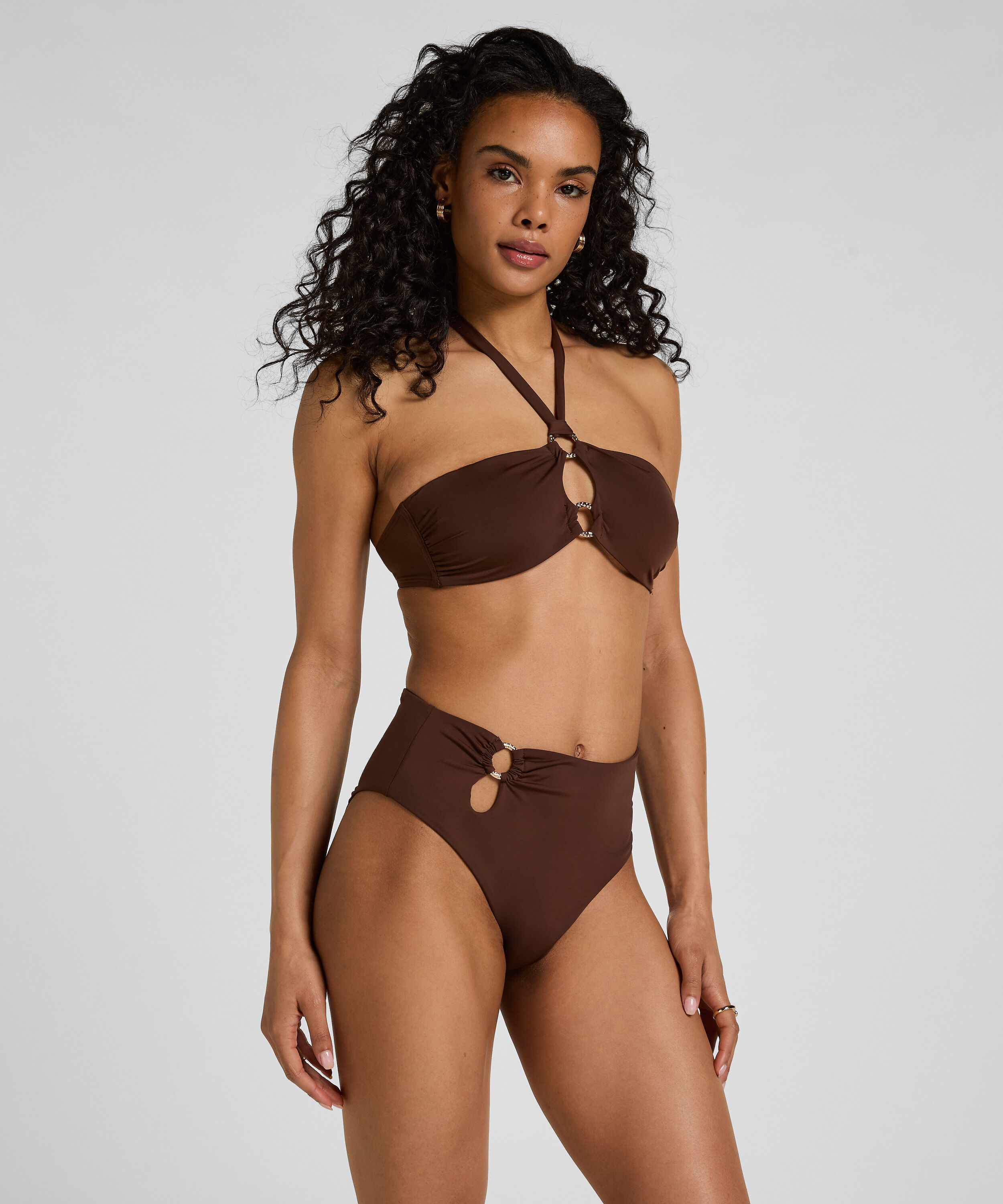 Culotte de Bikini Highleg Madrid, Marron