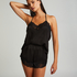 Cami top Satin, Noir