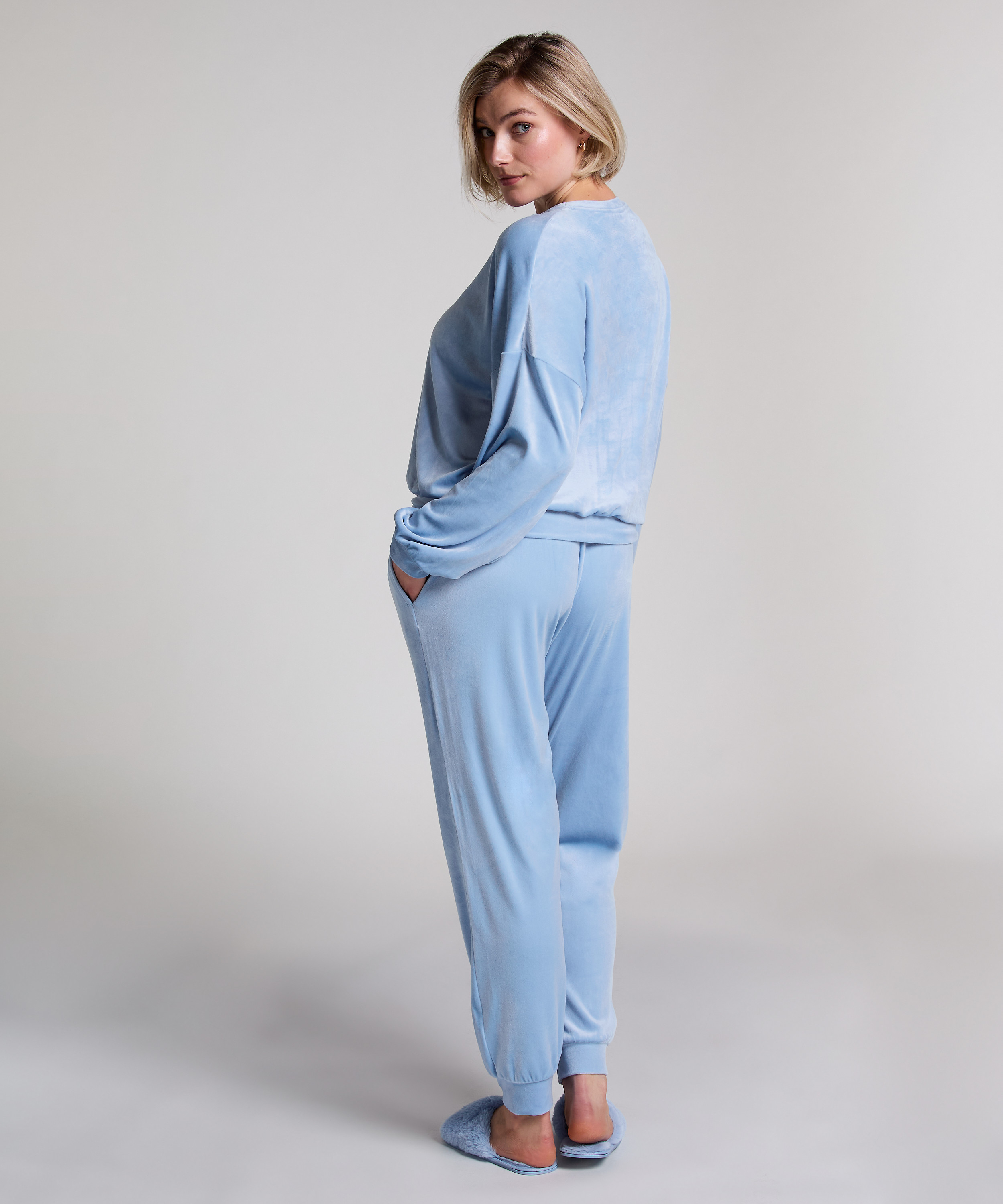 Pantalon de jogging Velours, Bleu, main