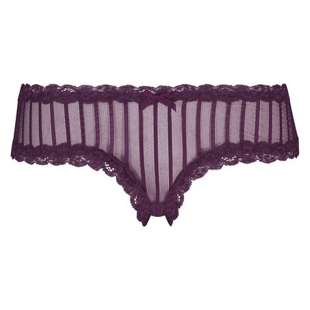 Slip br&eacute;silien V-shape mesh, Violet