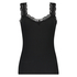 Camisole dentelle Top Rib, Noir
