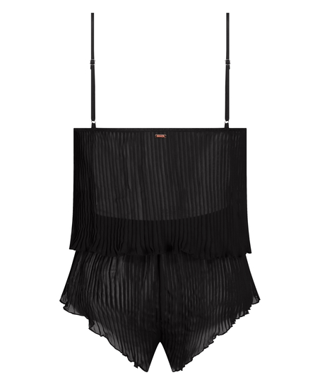 Ensemble Cami Mousseline Plissé, Noir
