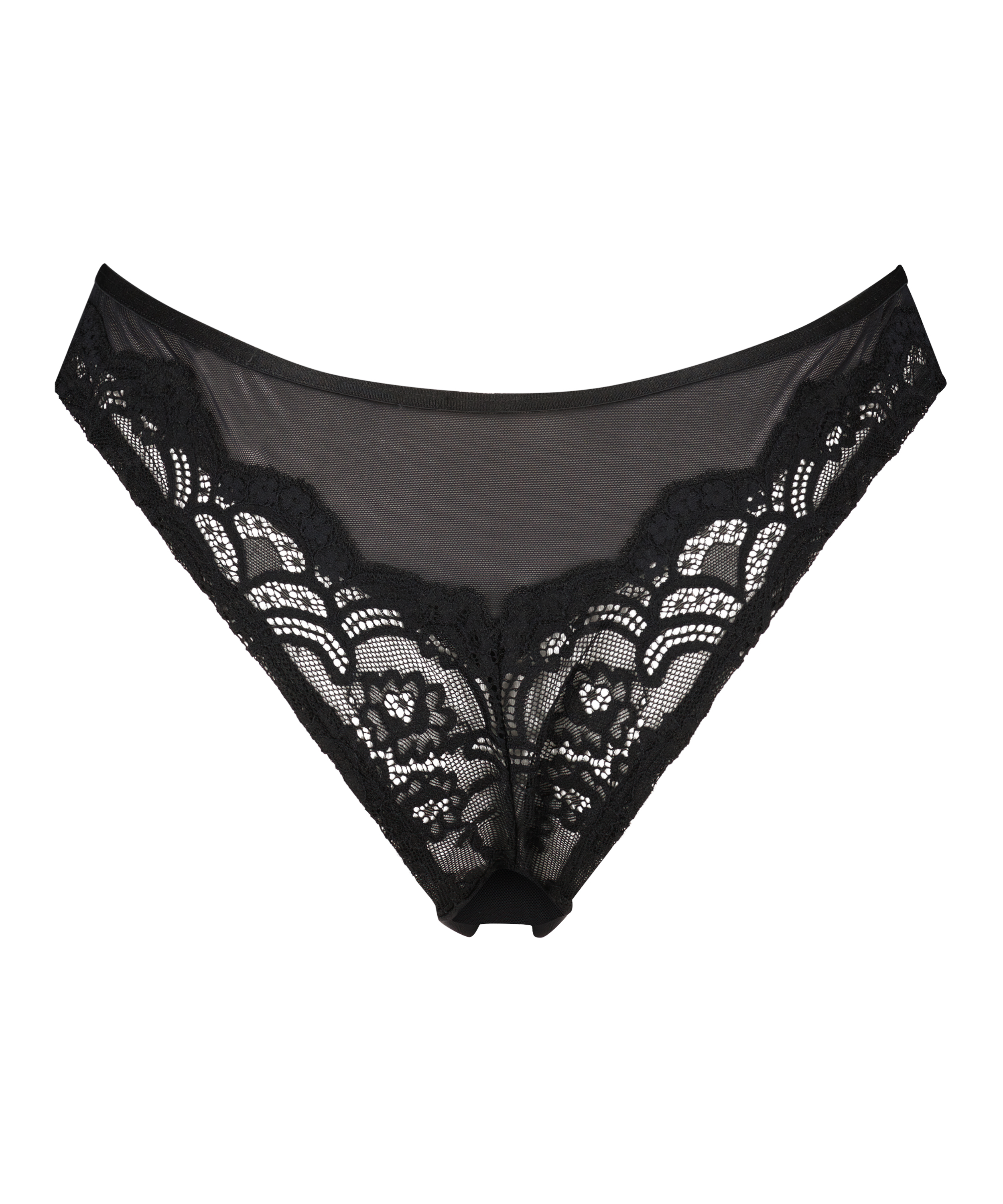 Slip brésilien échancré Arla, Noir, main