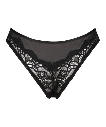 Slip brésilien échancré Arla, Noir