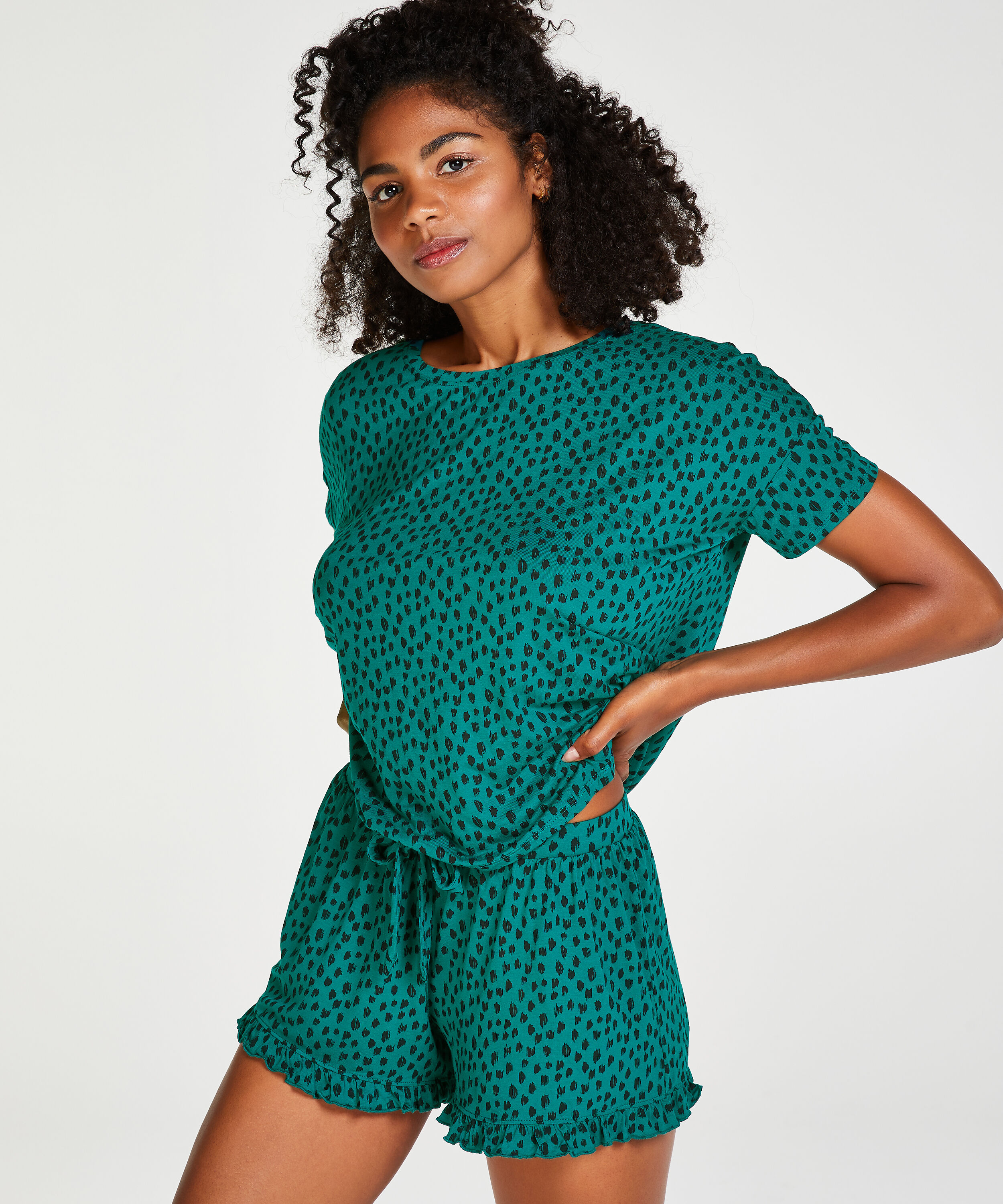 Ensemble de pyjama court, Vert
