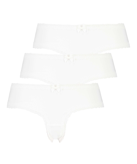 Lot de 3 slips brésiliens London, Blanc