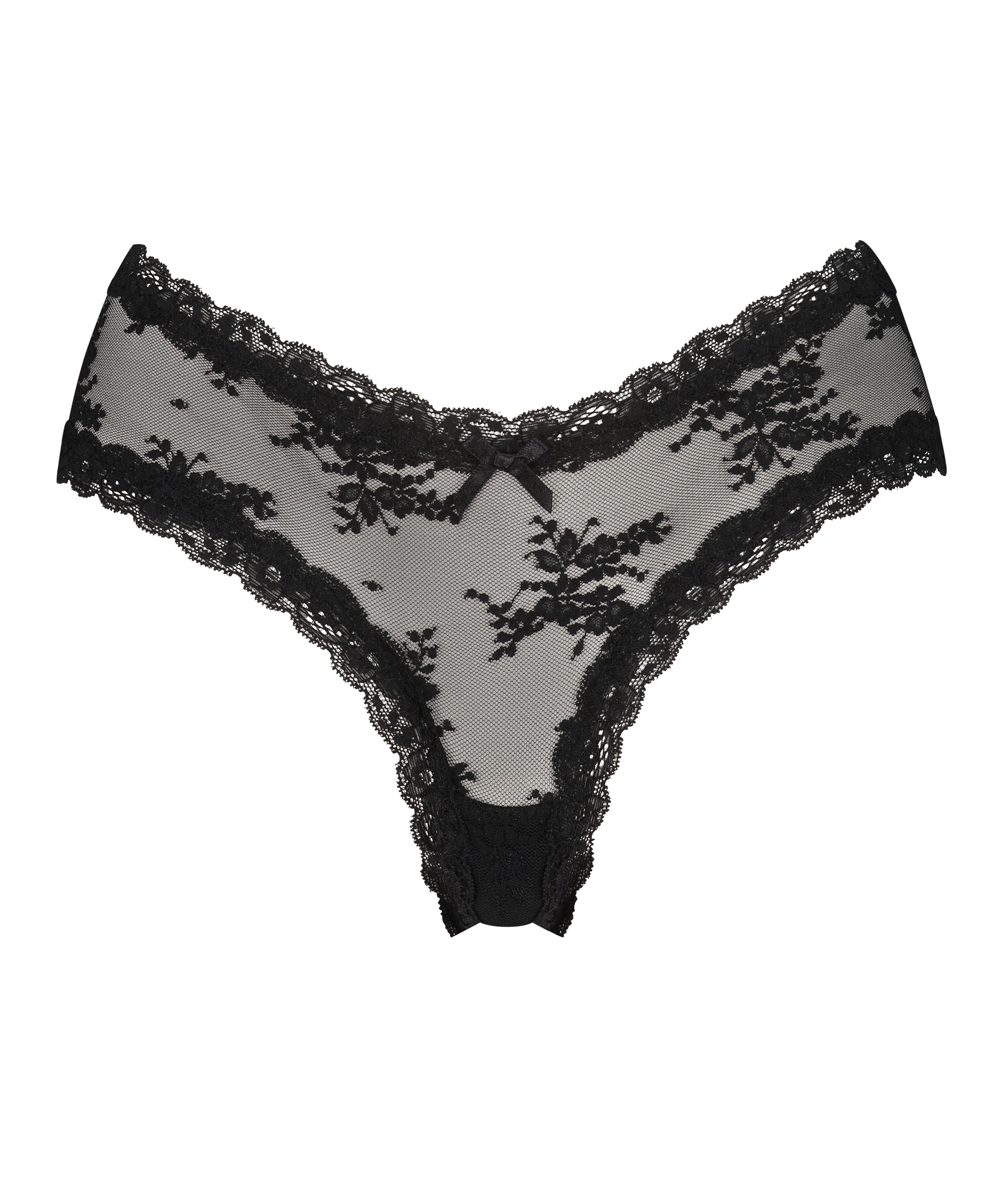 Slip brésilien V-shape mesh, Noir, main