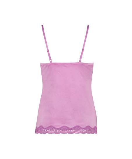 Camisole velours Dentelle, Rose