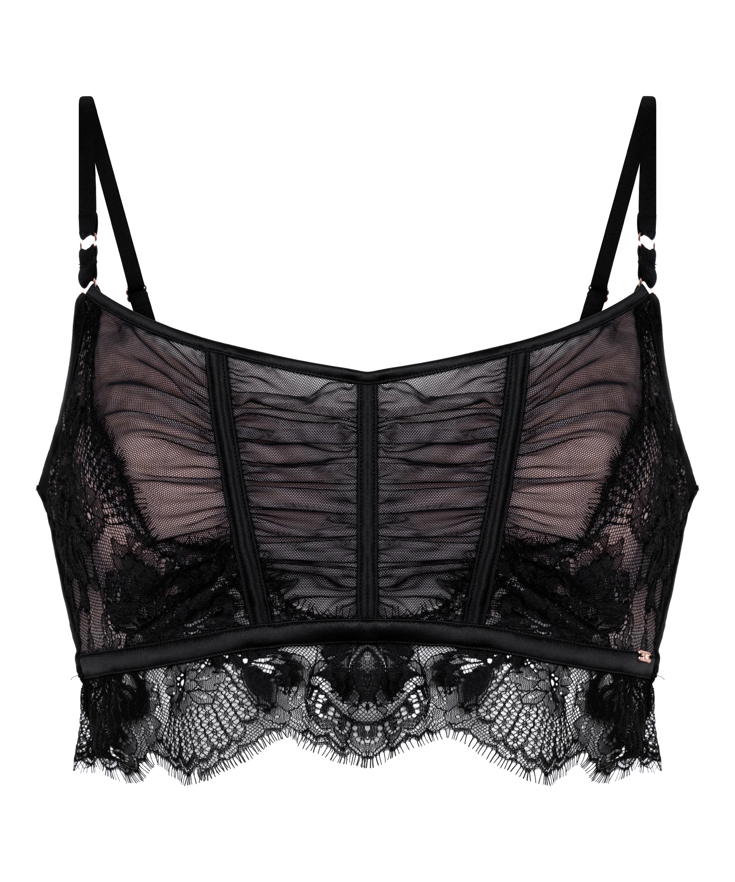 Soutien-gorge &agrave; armatures non-pr&eacute;form&eacute; longline Cynthia, Noir