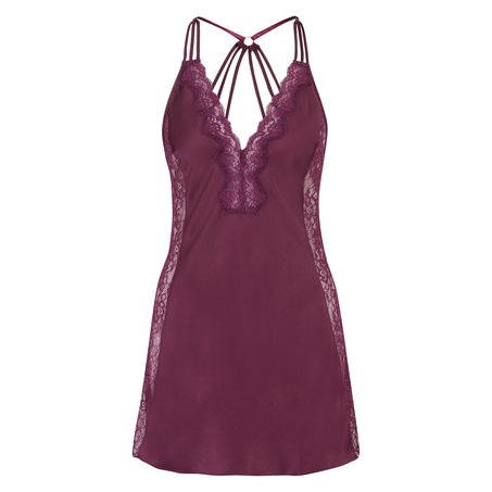 Nuisette Satin deep v, Violet