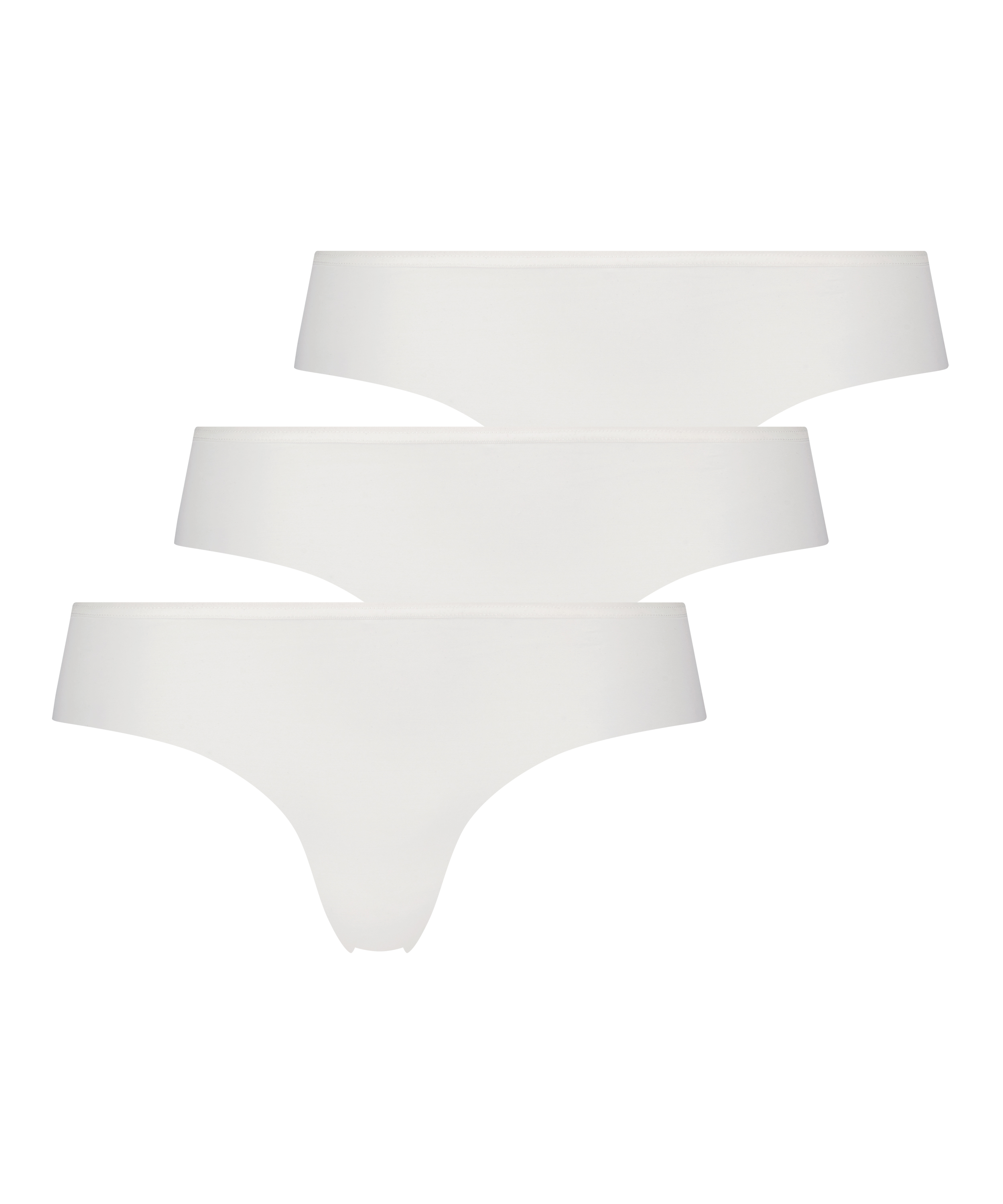 Lot de 3 Slip brésilien Invisible Lace Back, Blanc, main