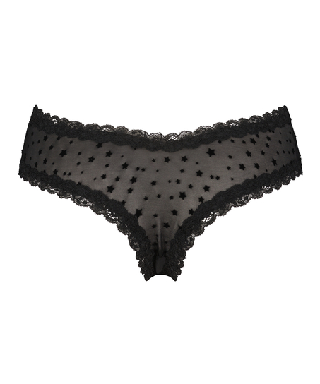Slip brésilien V-shape mesh, Noir