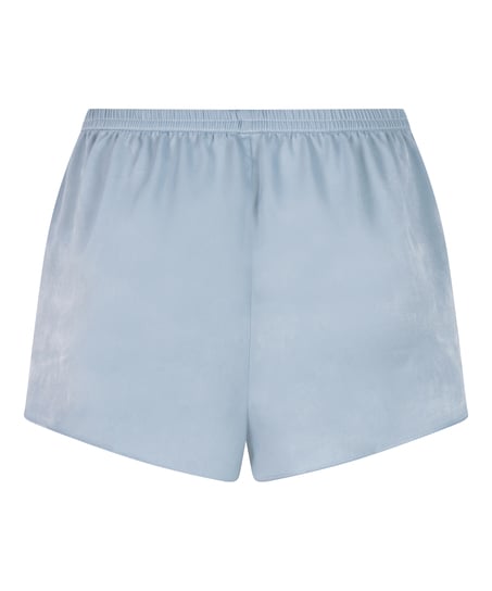 Short en satin Minimal, Bleu
