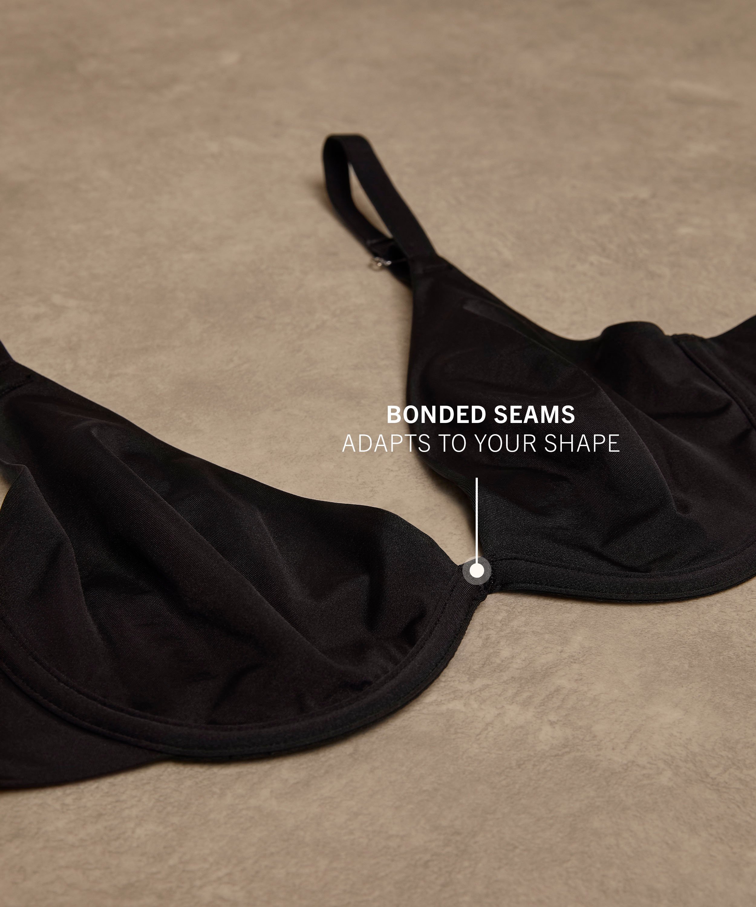 Soutien-gorge à armatures non-préformé Smooth, Noir, main