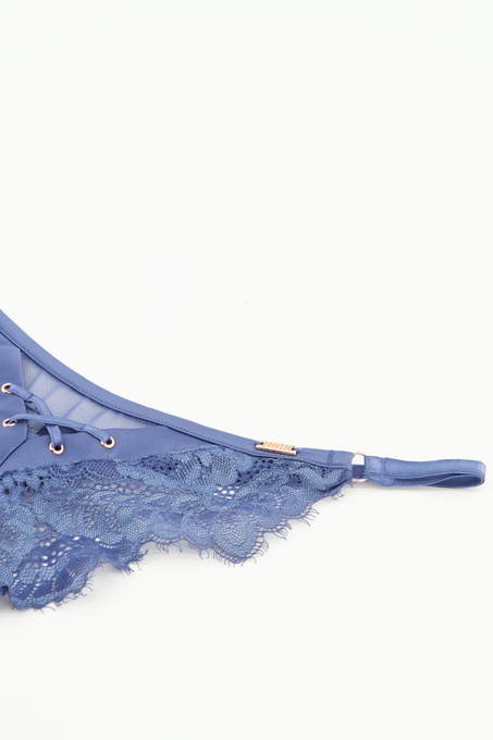 Tanga taille haute Daan, Bleu