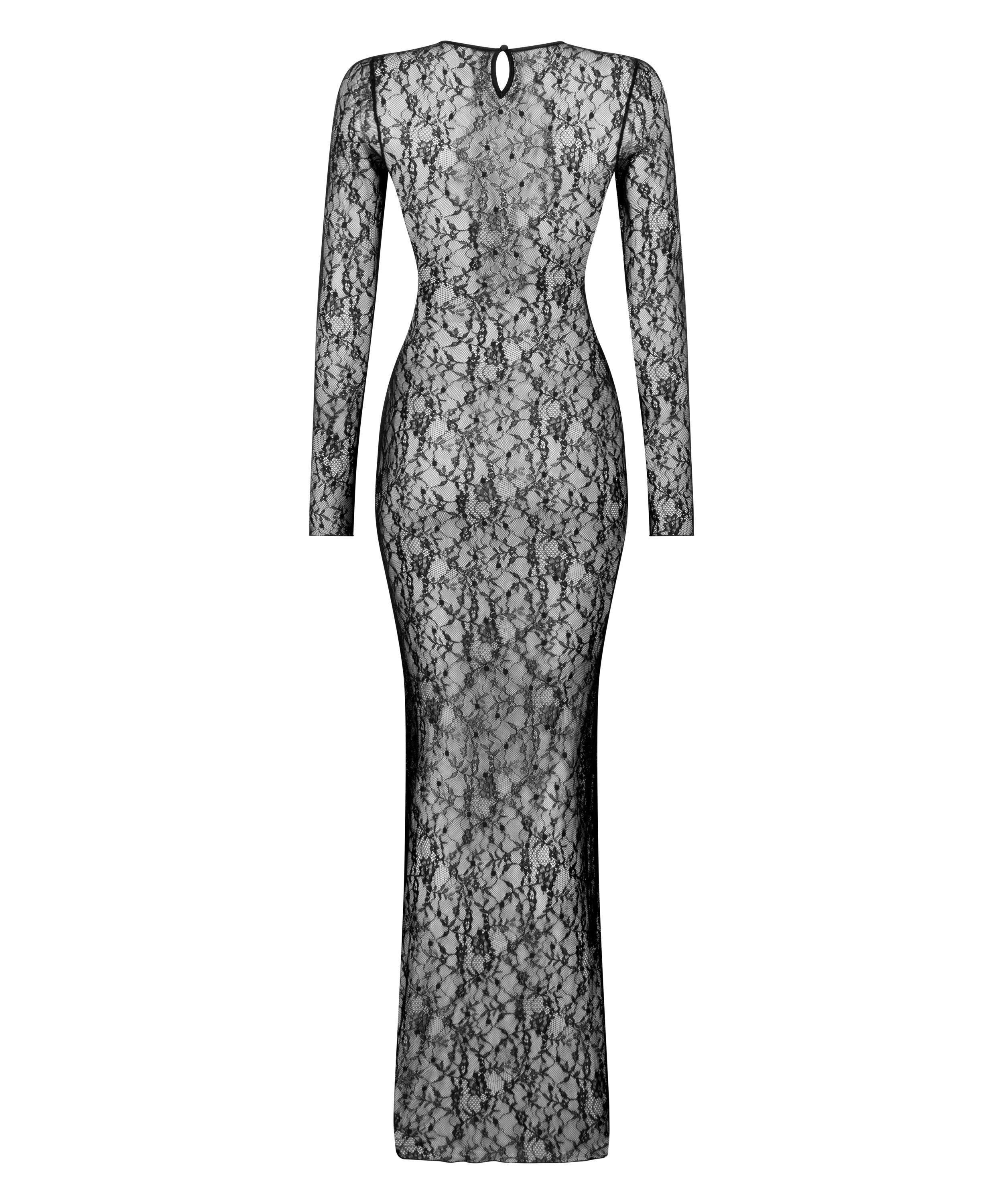 Robe Slip Lace, Noir, main