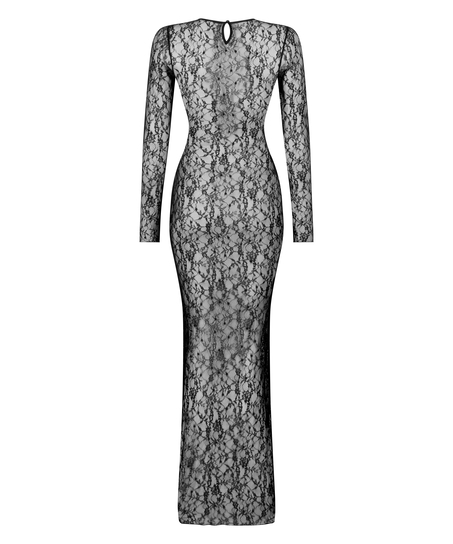 Robe Slip Lace, Noir