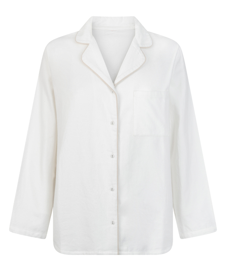 Haut de pyjama Flanel Essentials, Blanc