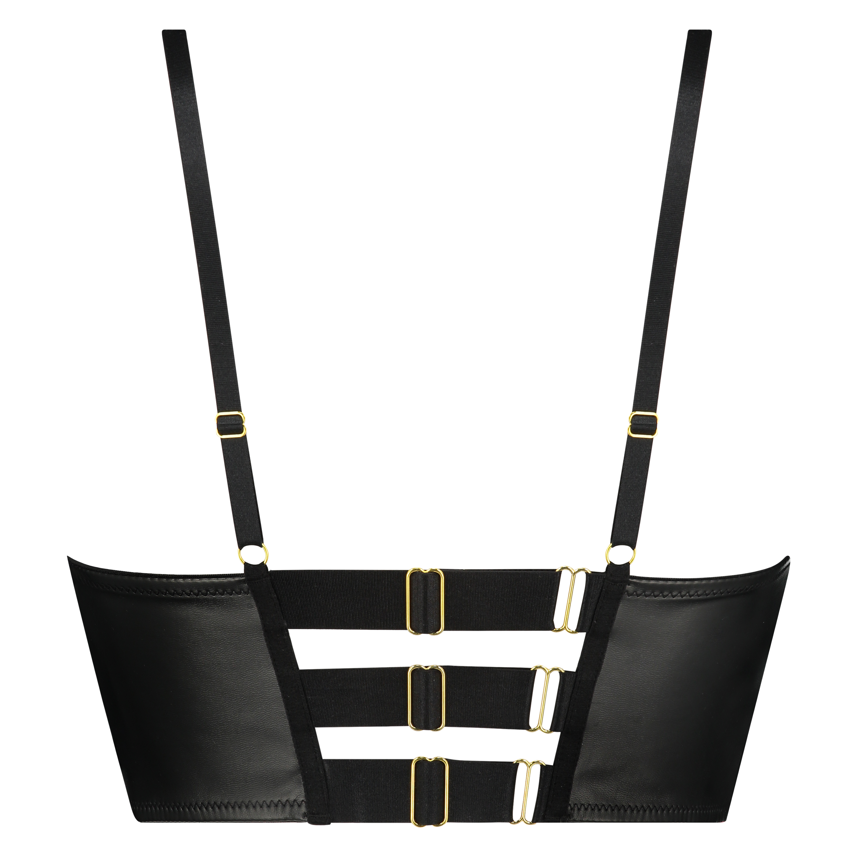 Soutien-gorge à armatures push-up préformé longline Talia, Noir, main