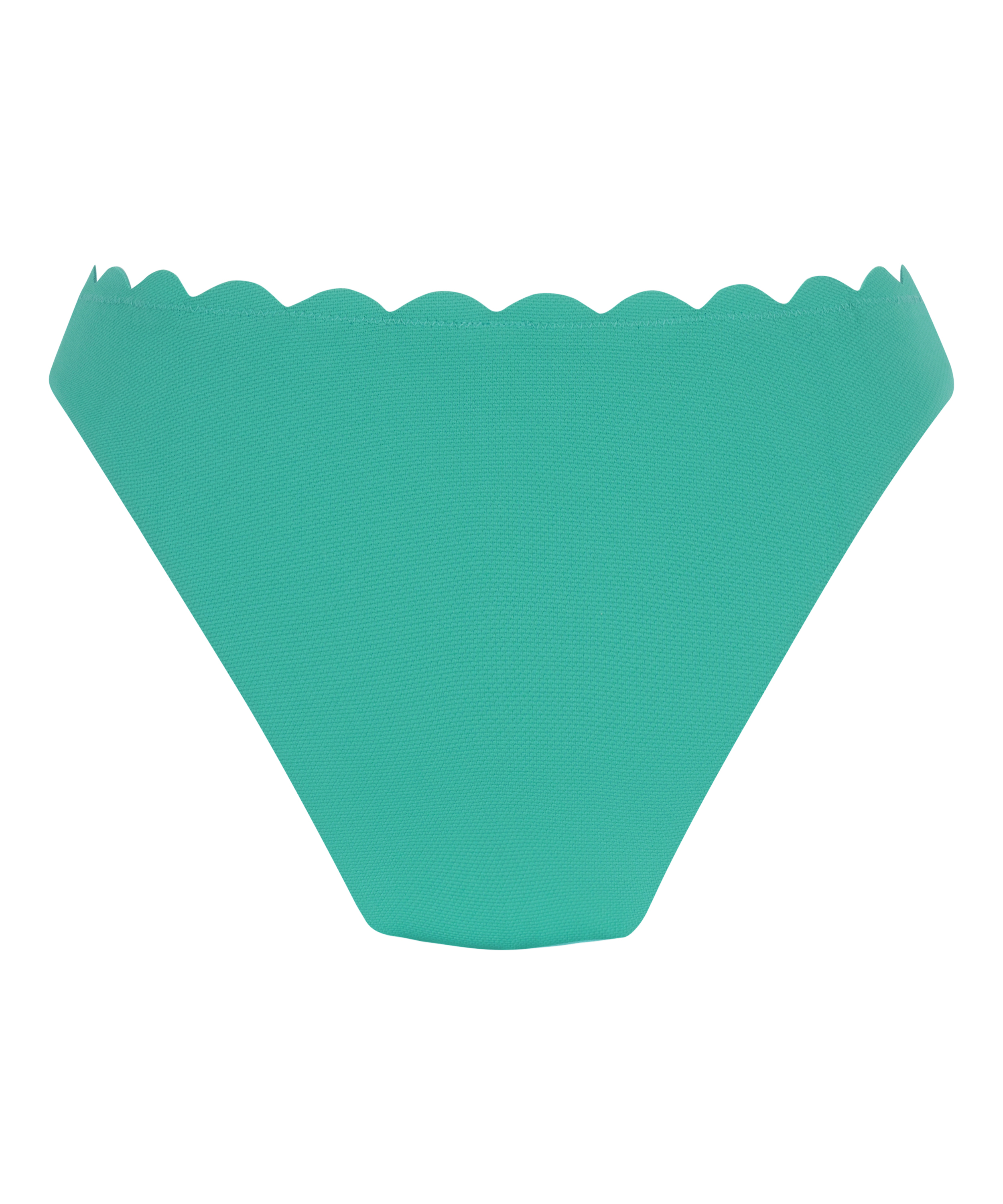 Slip de Bikini Échancrés Scallop, Vert, main