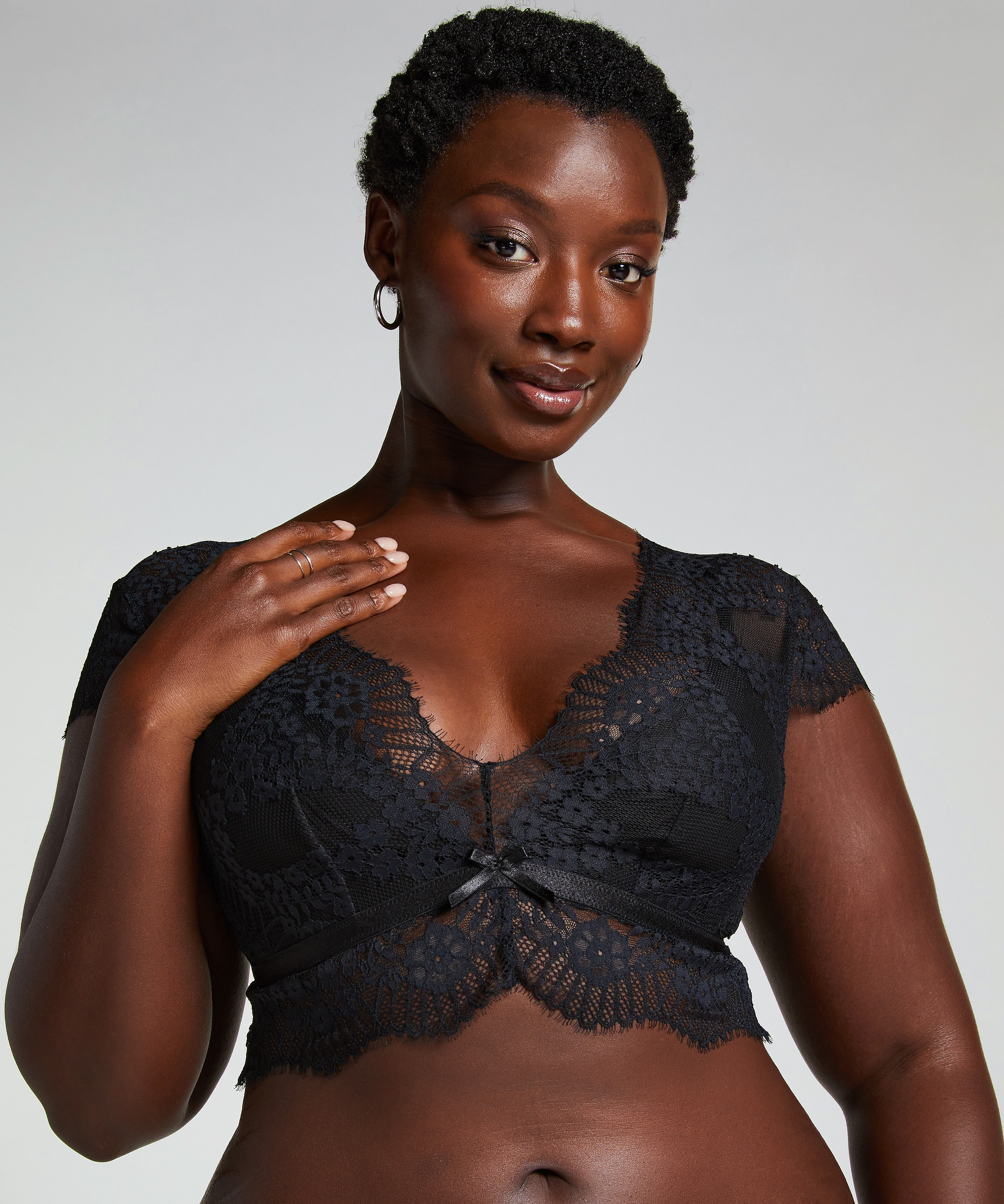 Bralette Daphne, Noir, main