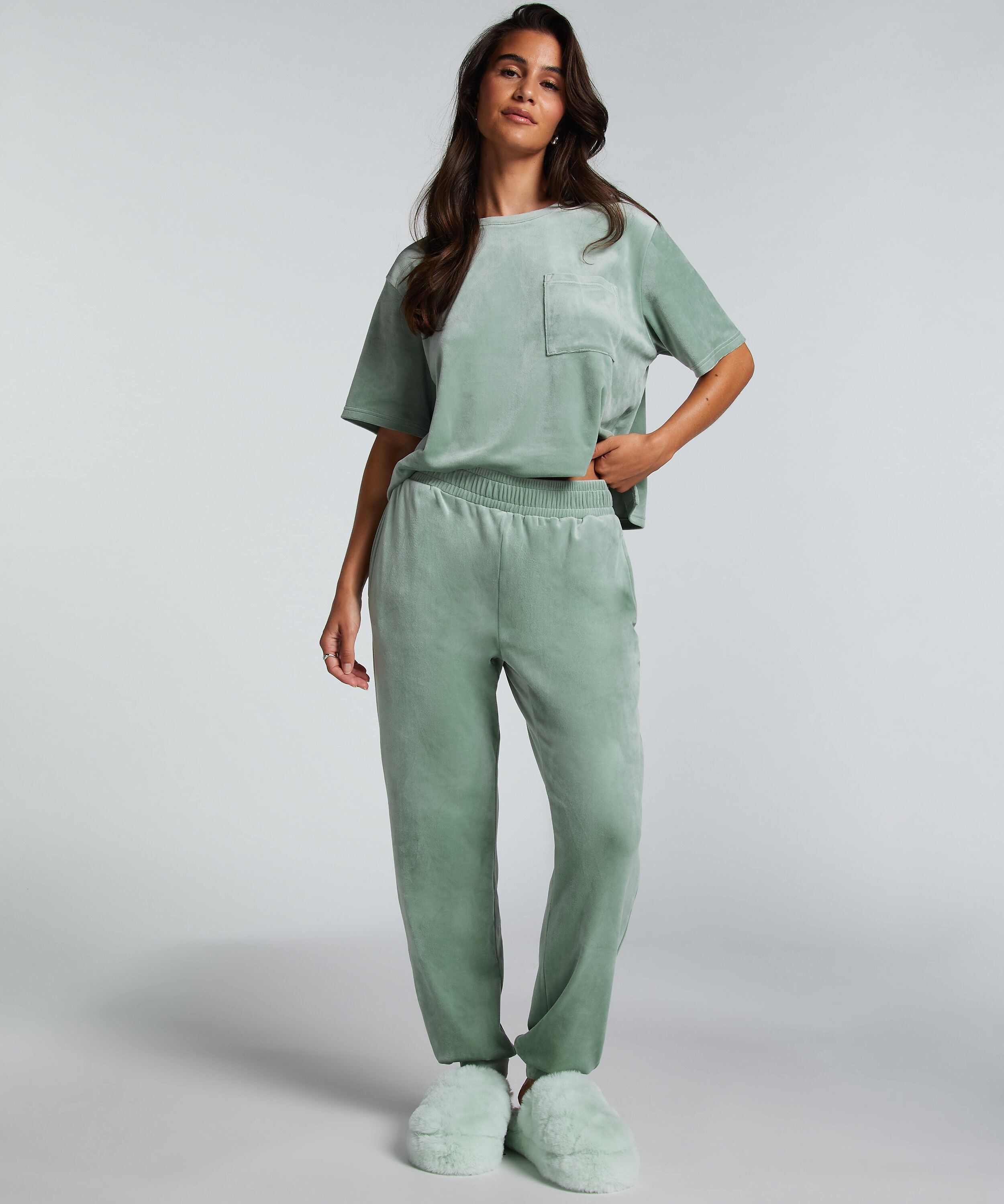 Tall Pantalon de jogging Velours, Vert Tall Pantalon de jogging Velours, Vert