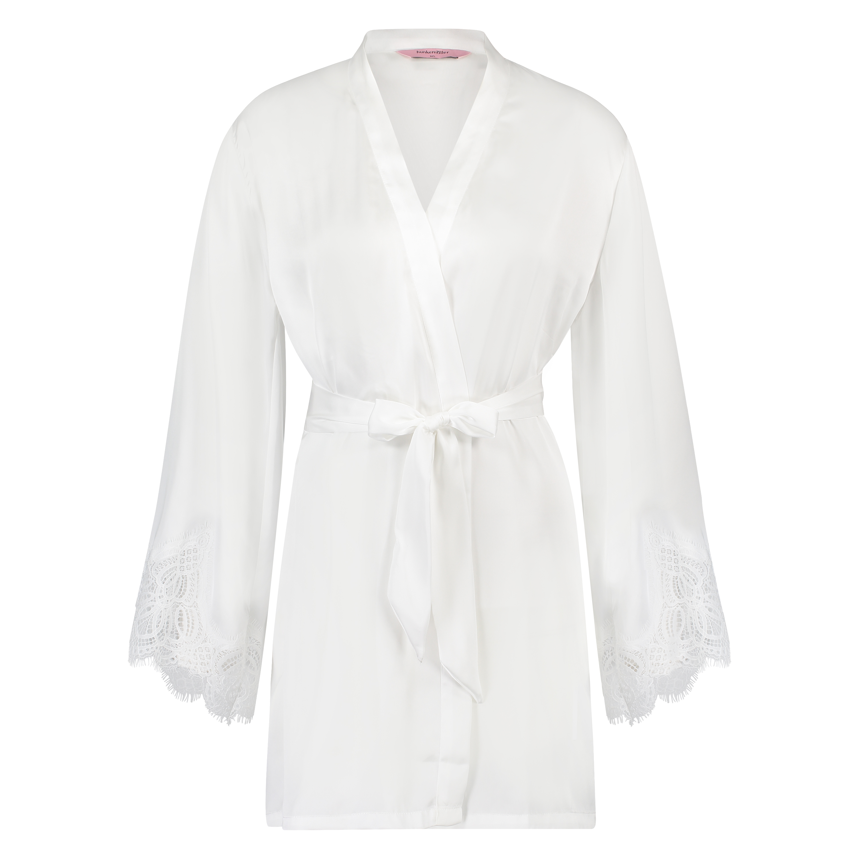 Kimono Lace Satin, Blanc, main