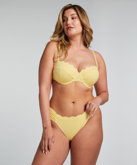 Haut de bikini sans bretelles préformé à armatures Scallop Taille E +, Jaune