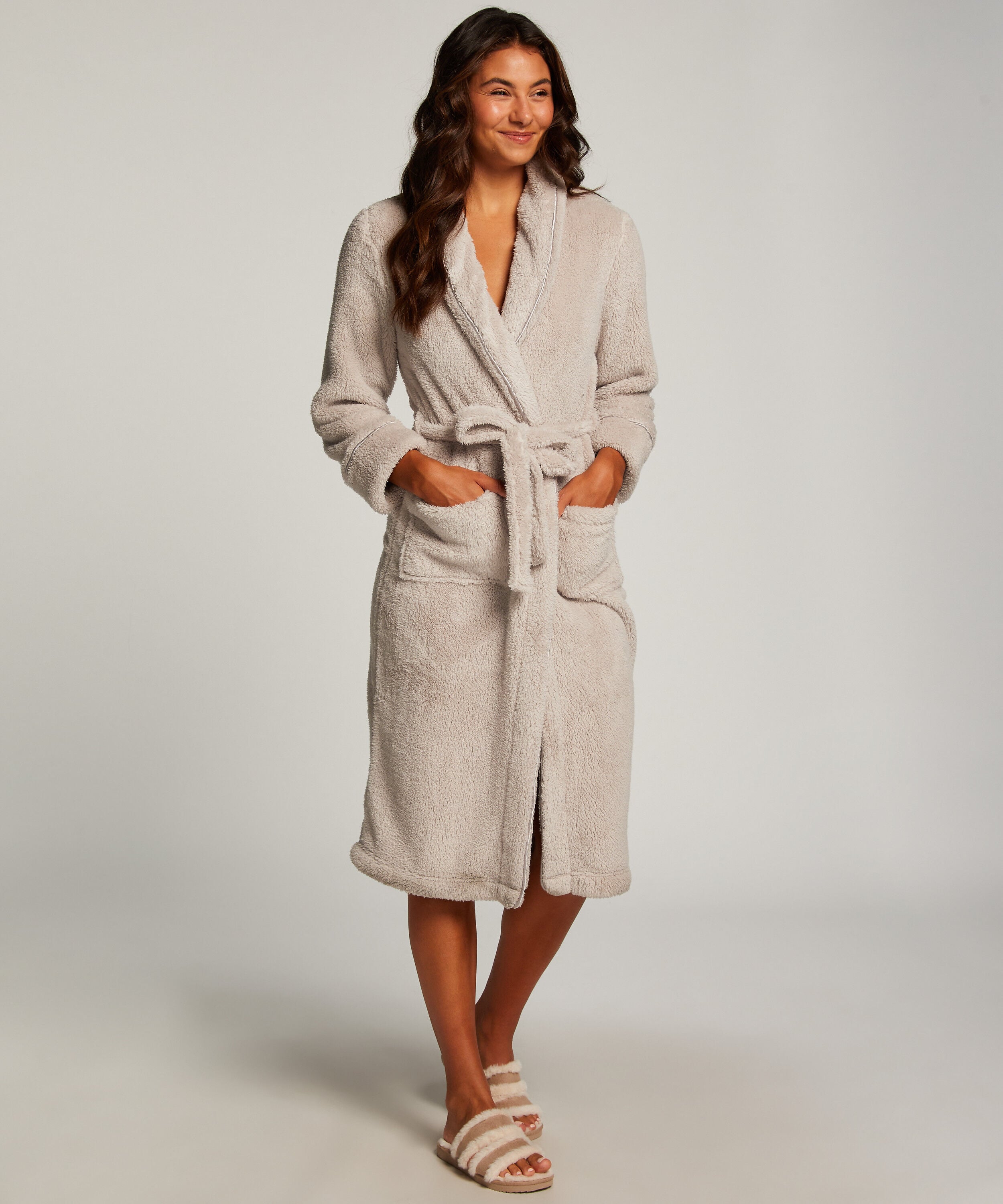 Peignoir Fleece, Marron