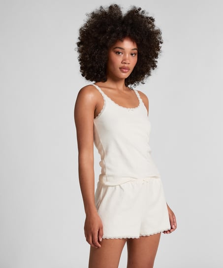 Short Pointelle, Blanc