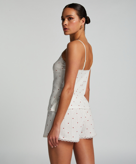 Short de pyjama Pointelle, Blanc