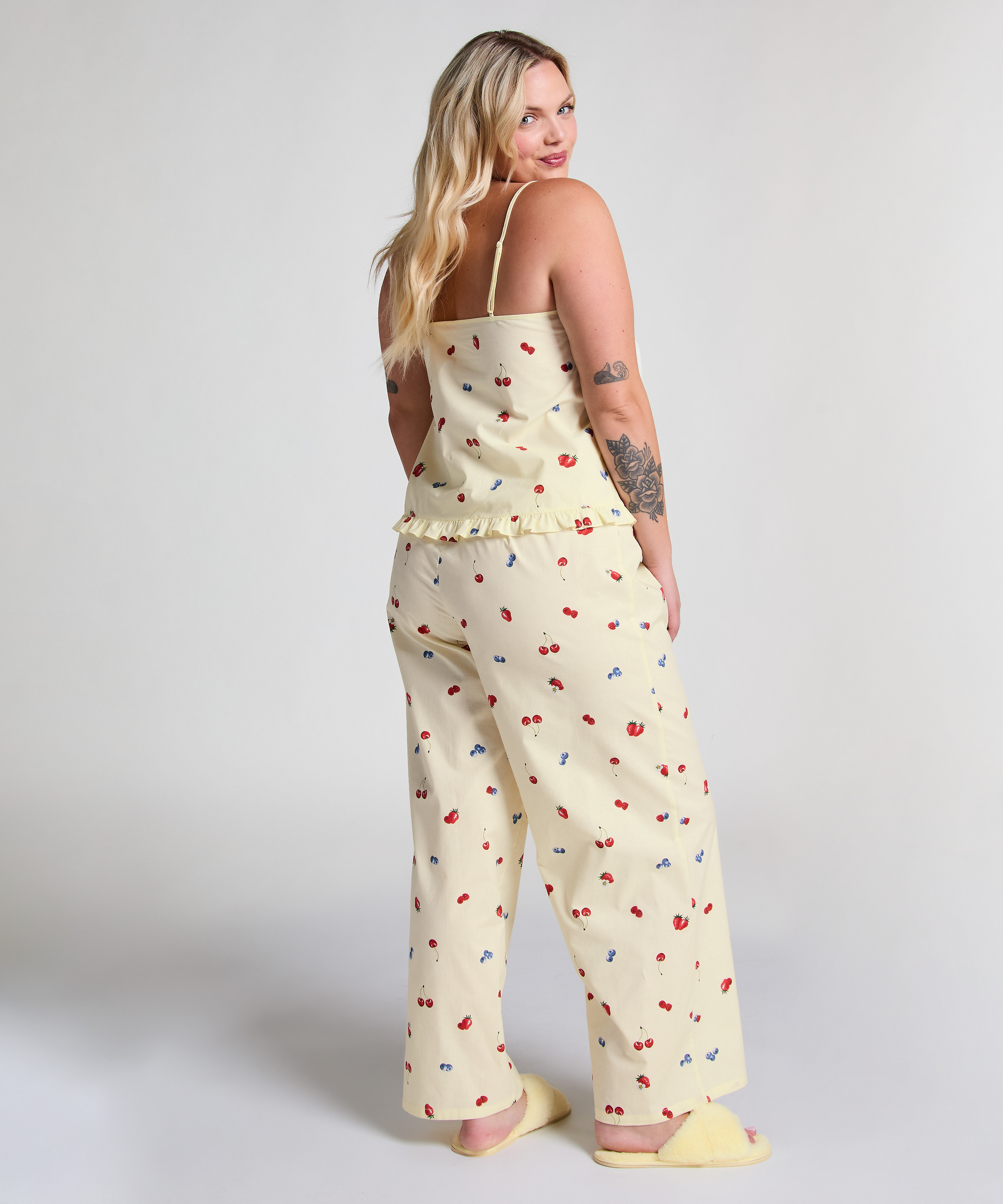 Pantalon tissé, Jaune, main