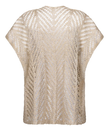 Caftan de plage à sequins, Beige