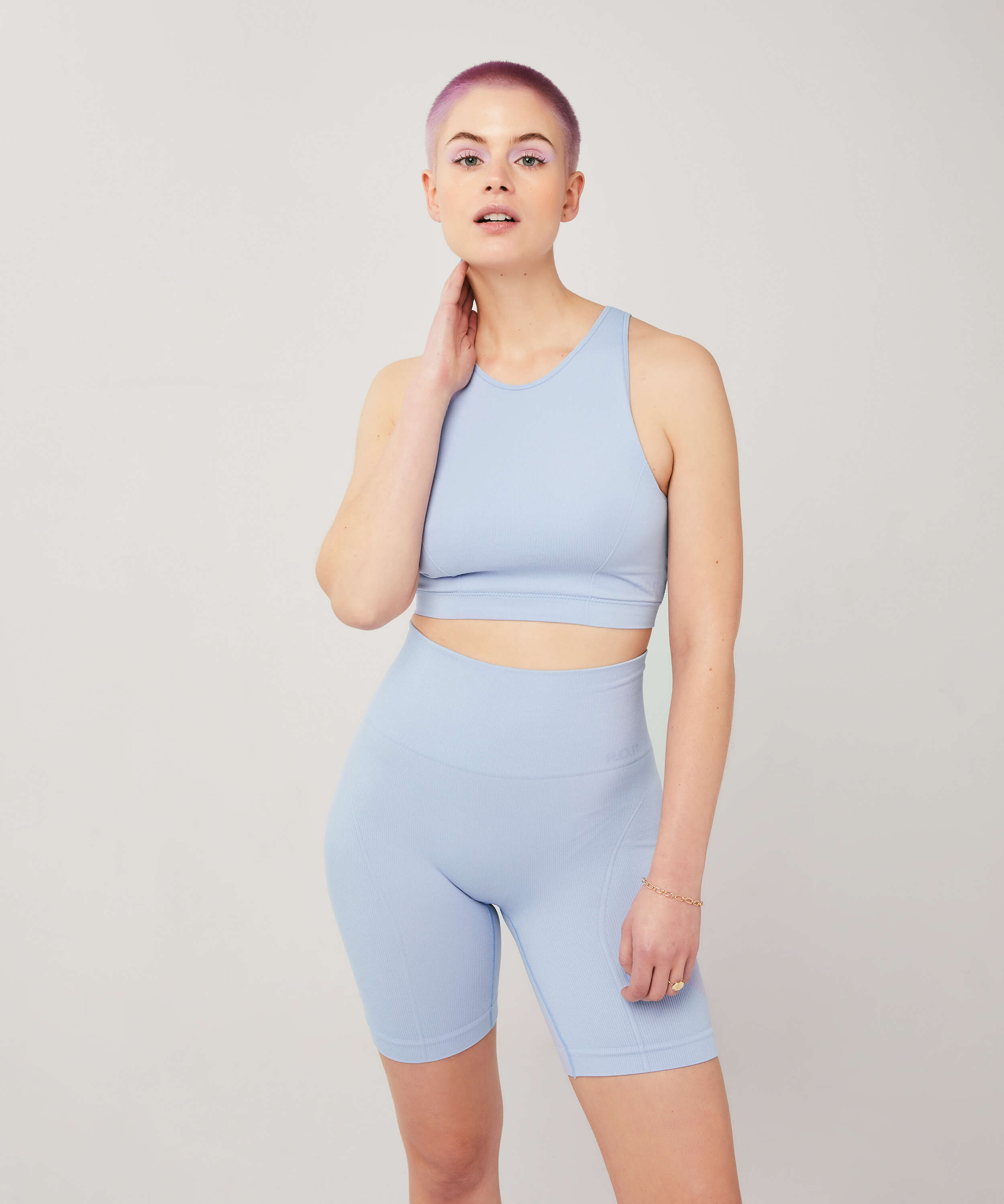 Crop top Bae, Bleu, main