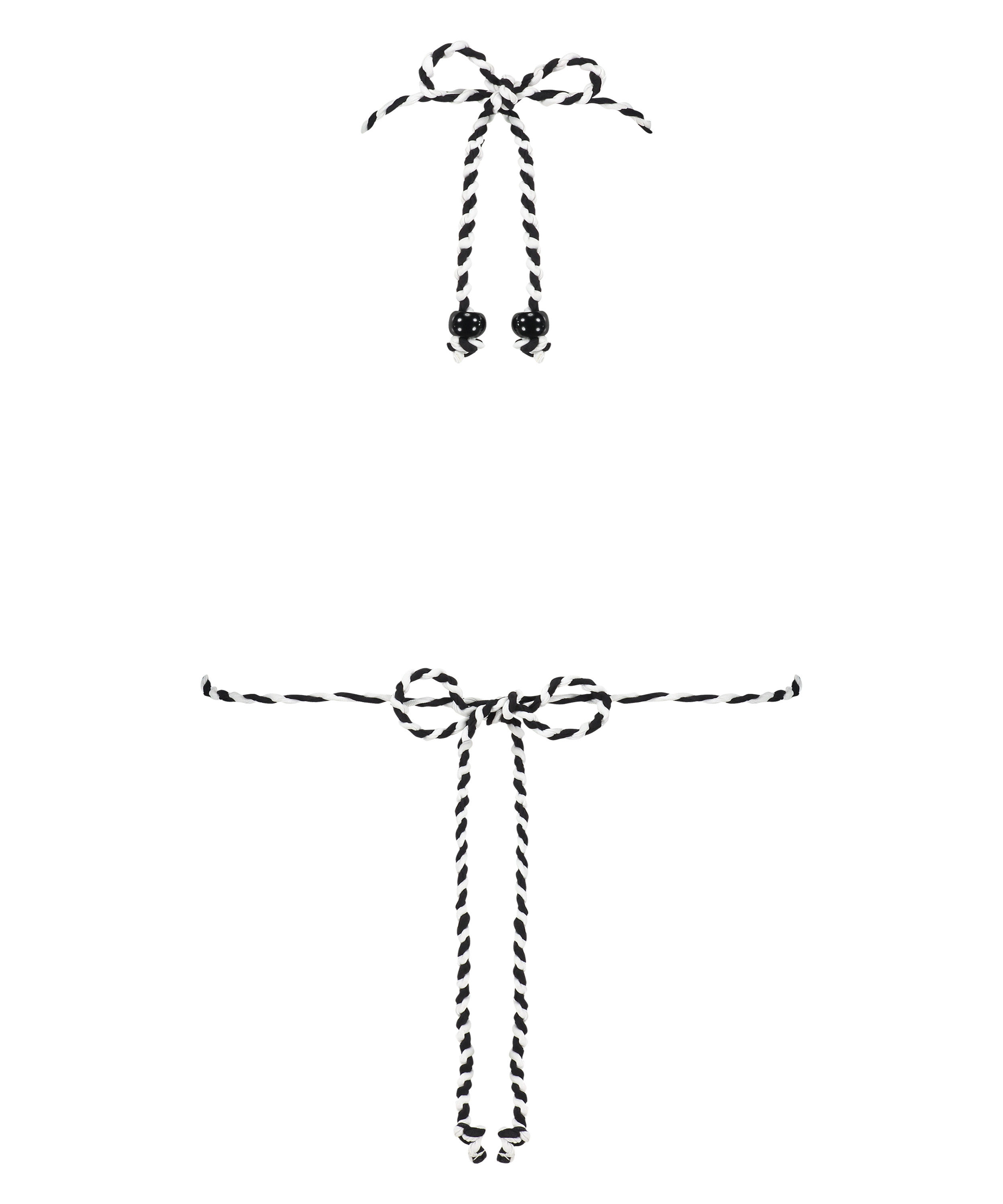 Haut de bikini triangle Doha Zèbre, Blanc, main
