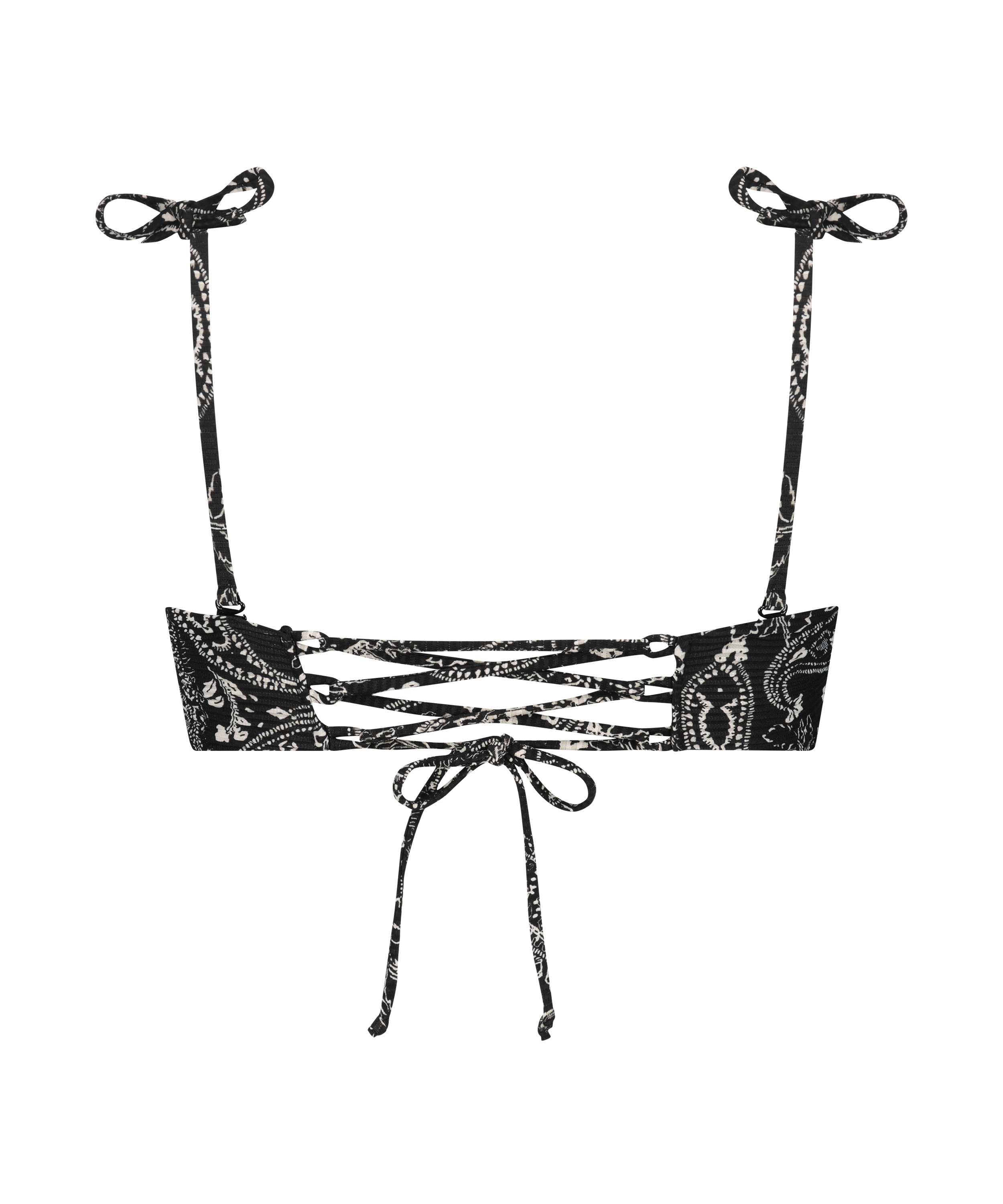 Crop top Bikini Paislay, Noir, main