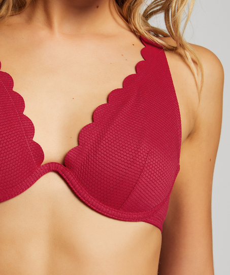 Haut de bikini à armatures non rembourré Scallop, Rose