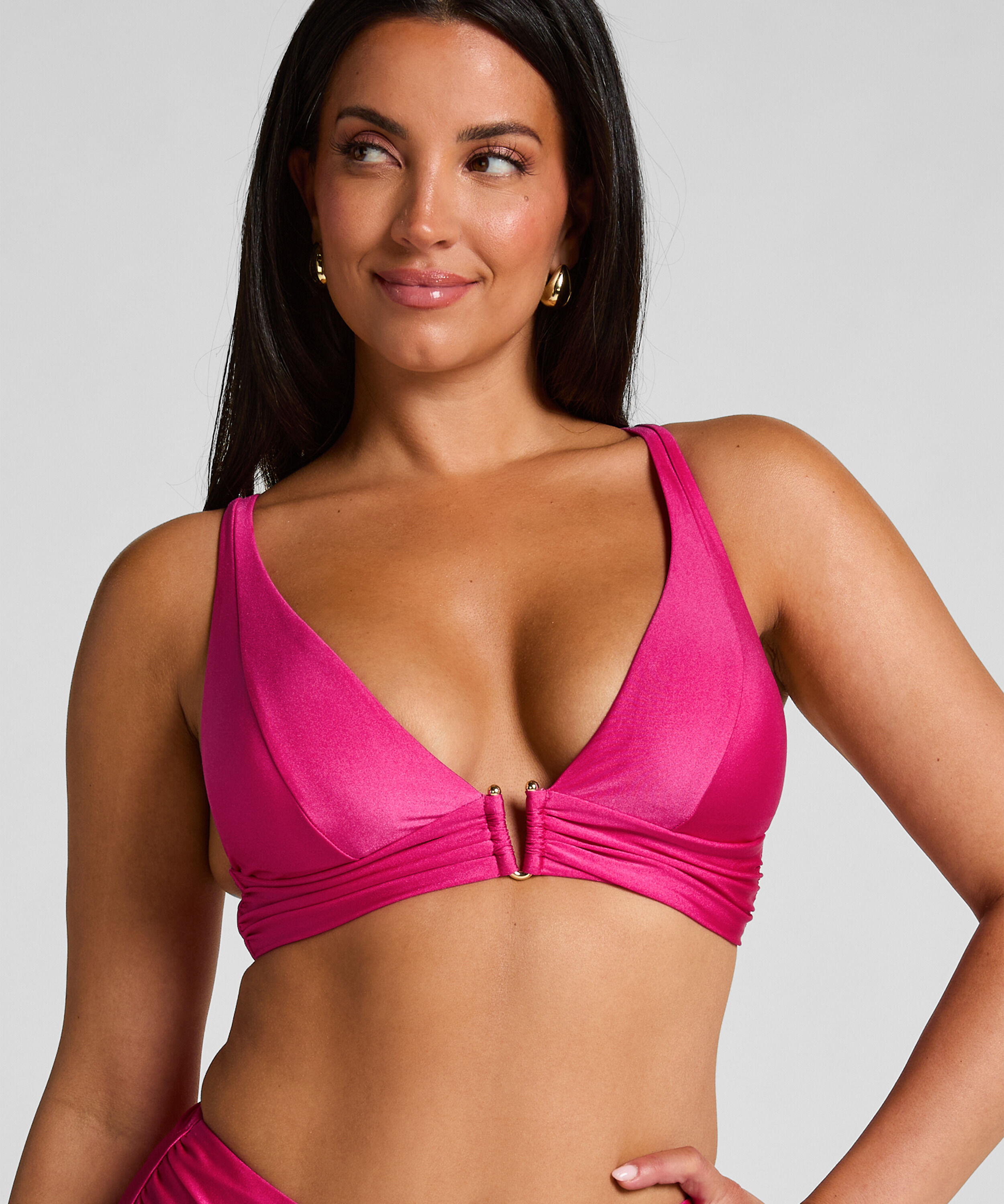 Haut de bikini triangle Luna, Rose