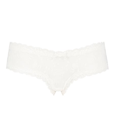 Slip br&eacute;silien V-shape mesh, Blanc