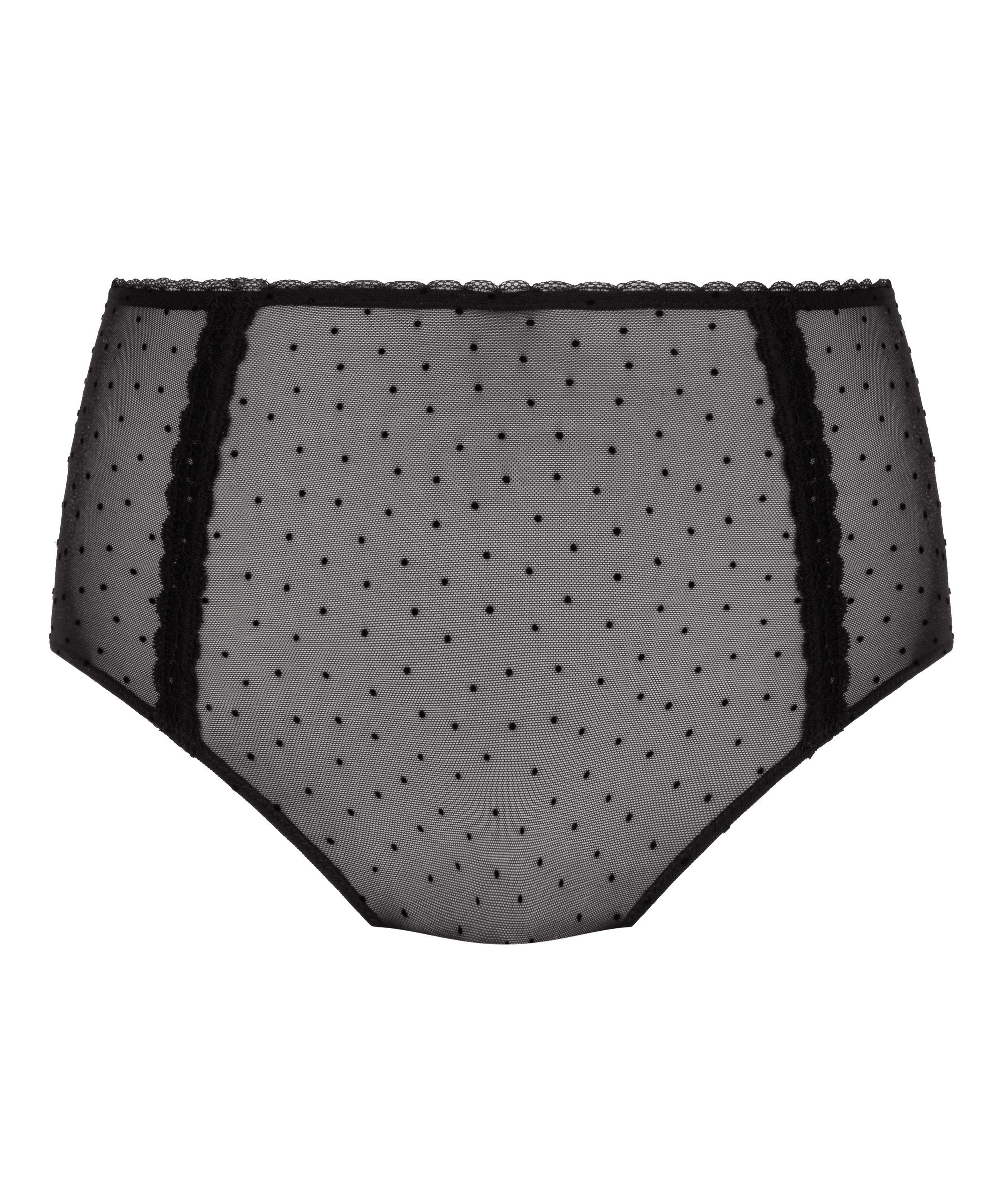 Culotte brésilienne Adeline taille haute, Noir, main