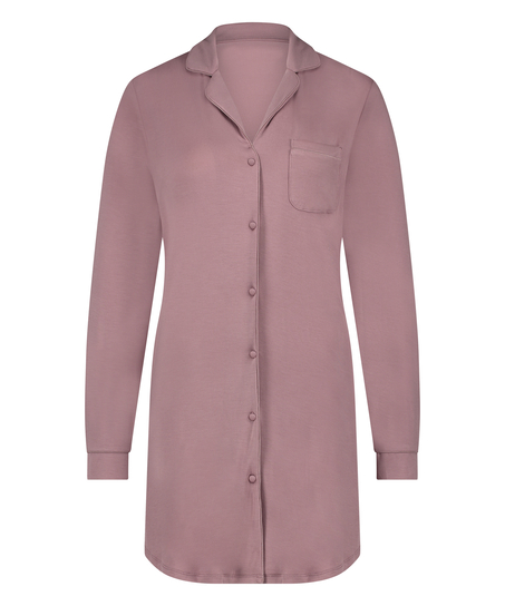Robe-chemise à manches longues en jersey Essential, Rose