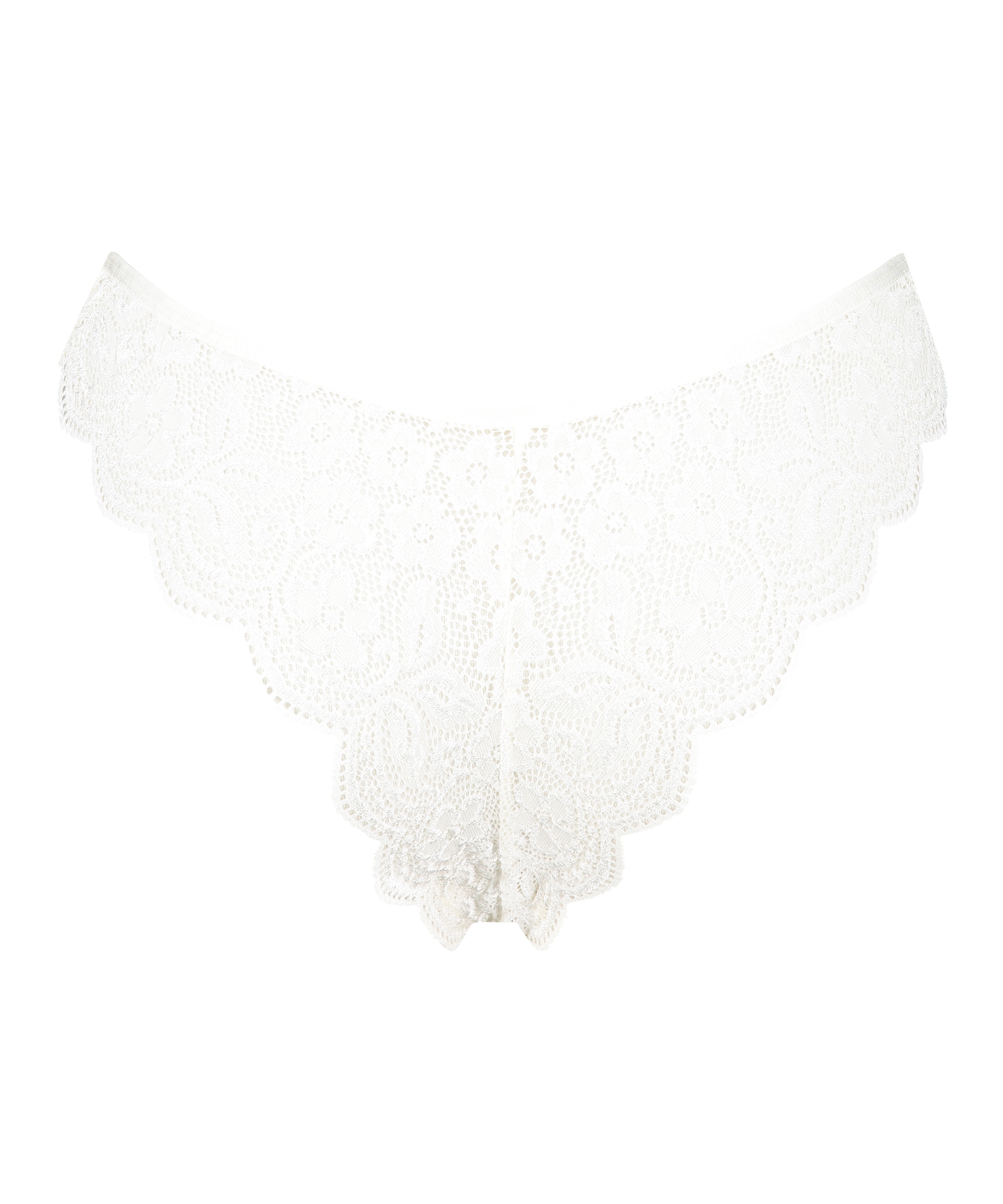 High leg Brazilian, Blanc, main