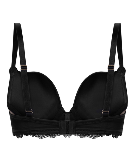 Soutien-gorge à armatures longline push-up préformé Avela, Noir
