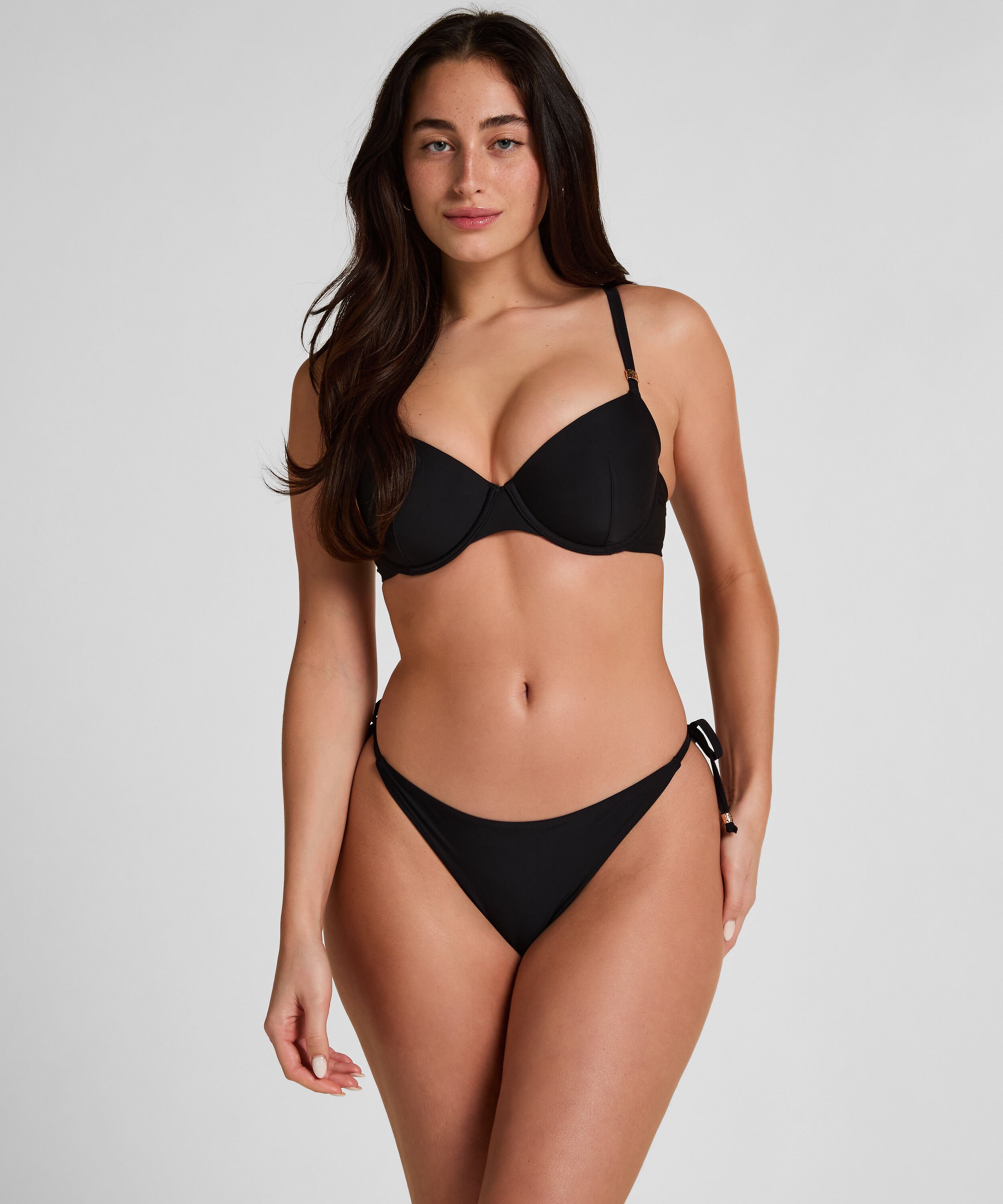 Bas de Bikini Thong Luxe, Noir