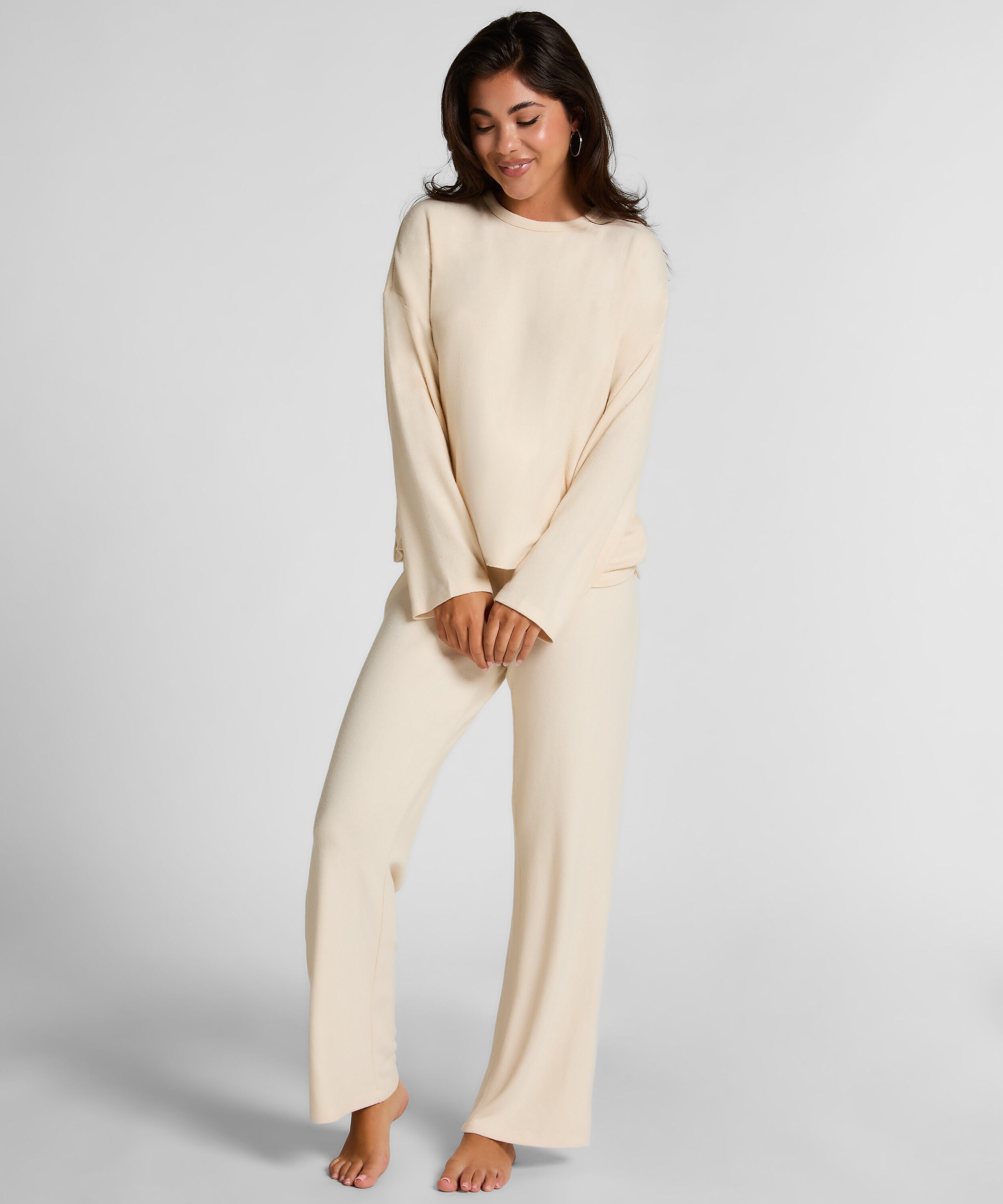 Pantalon Brushed Jersey, Blanc