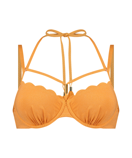 Haut de bikini Lurex Scallop, Orange