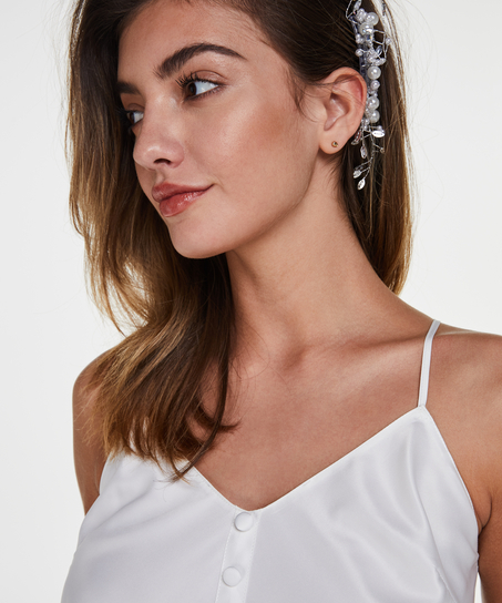 Top satin Bridal, Blanc