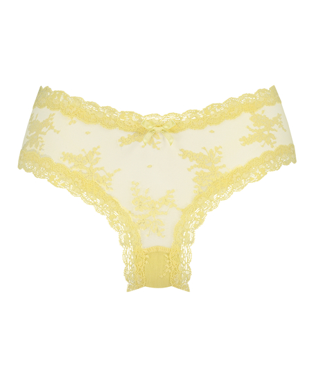 Slip brésilien V-shape mesh, Jaune
